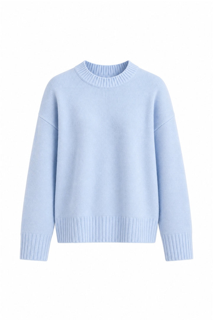 Crew Neck Baby Blue Basic Sweater
