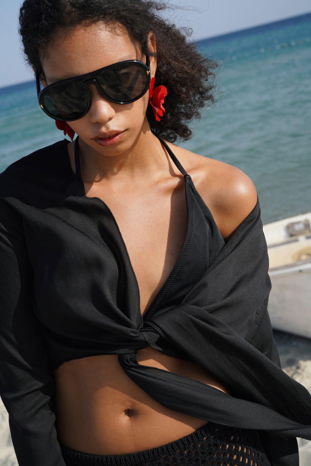 Knitted Black Mini Skirt 