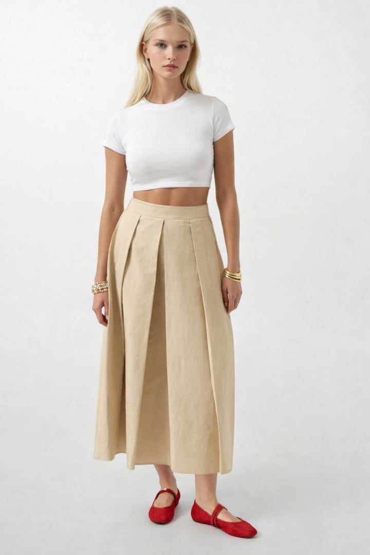Likralı Basic Crop Beyaz T-Shirt