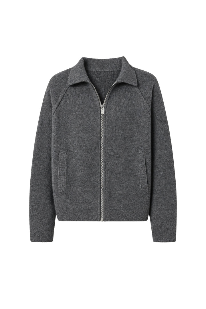 Anthracite Turtle Neck Sweater with Zipper Detail
