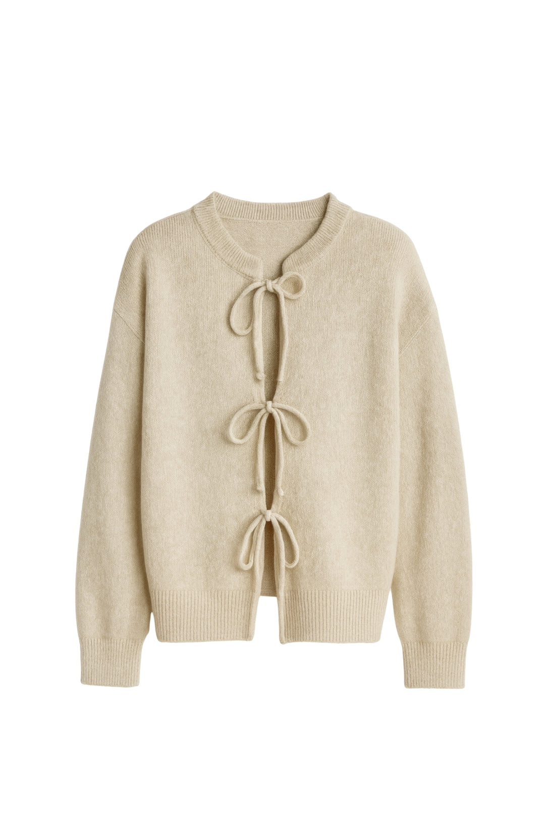 Bağlamalı Triko Ekru Kazak