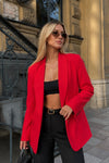 Şal Yaka Astarlı Kırmızı Blazer Ceket