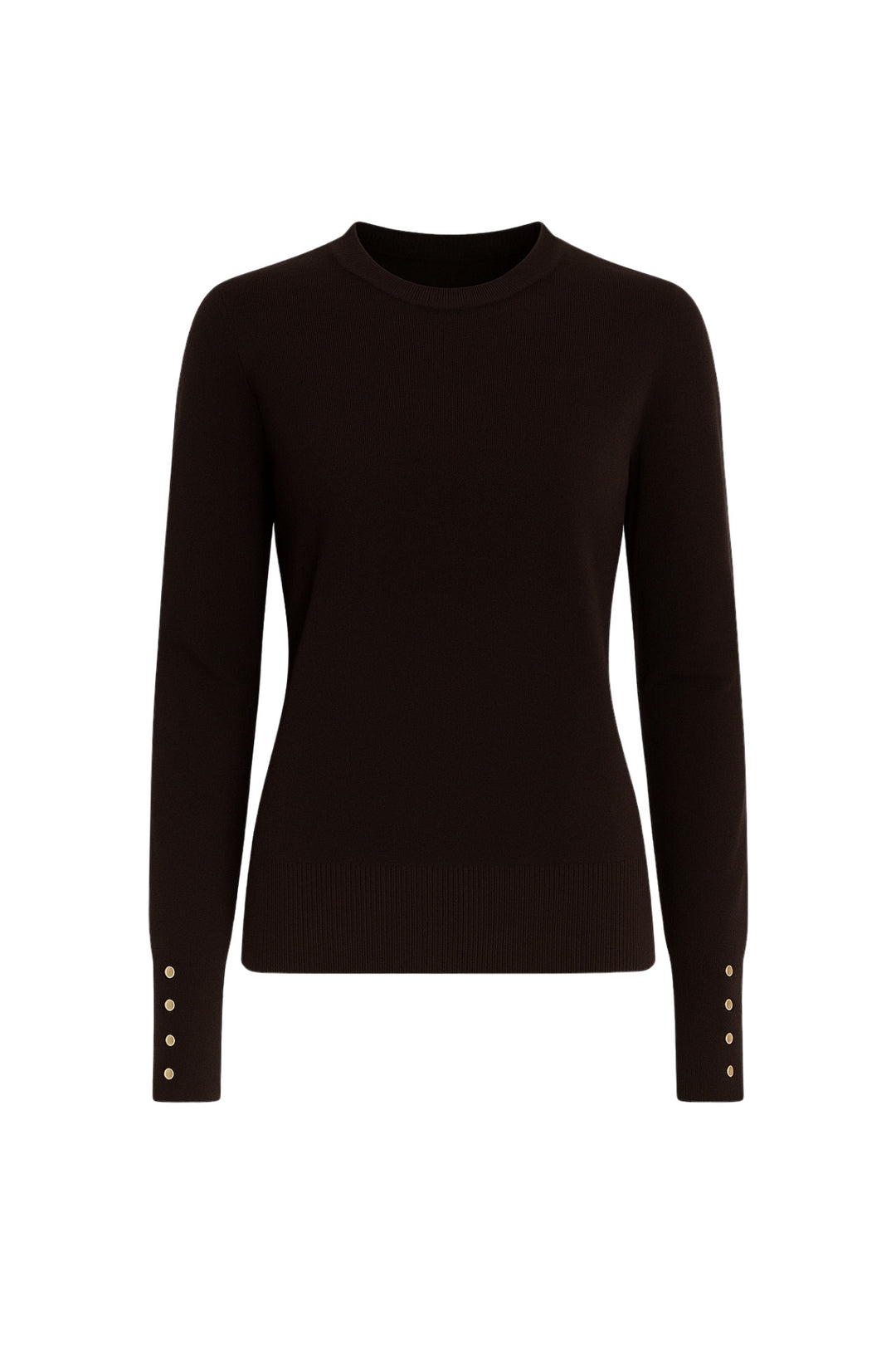 Düğme Detay Bisiklet Yaka Siyah Bluz