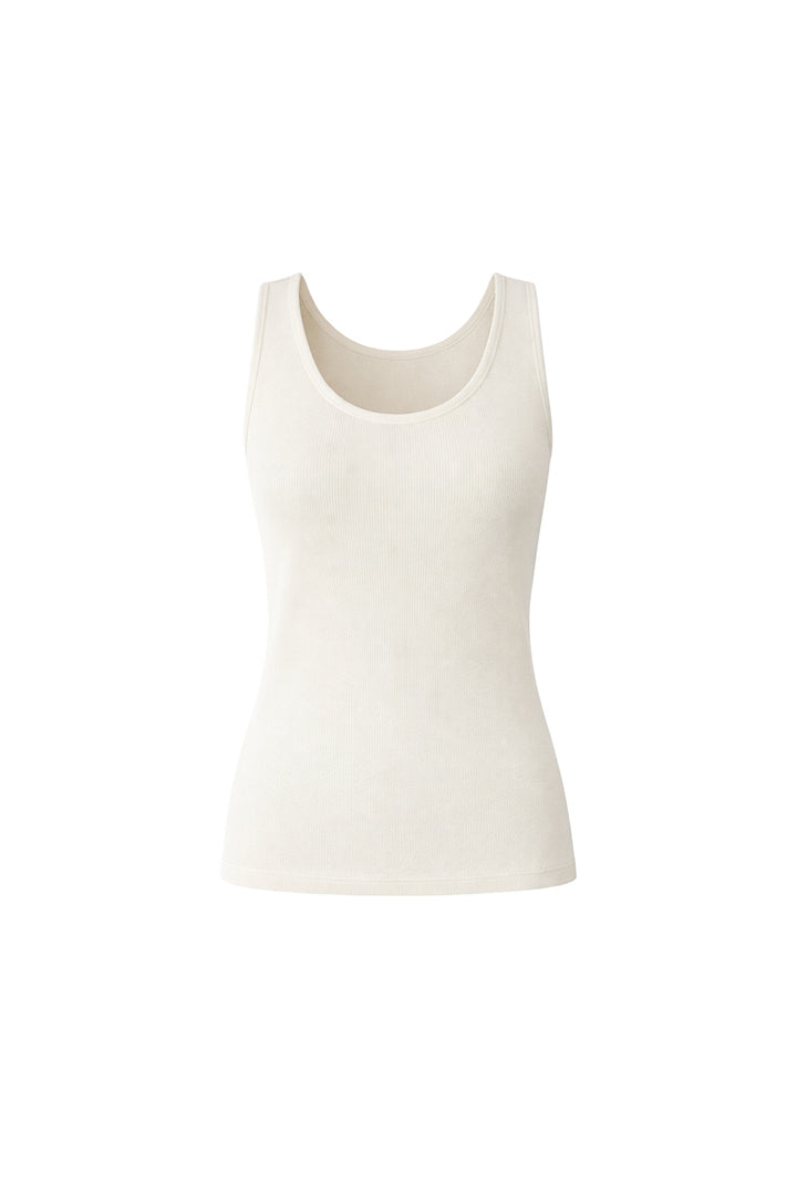 Oval Yaka Basic Ekru Triko Top