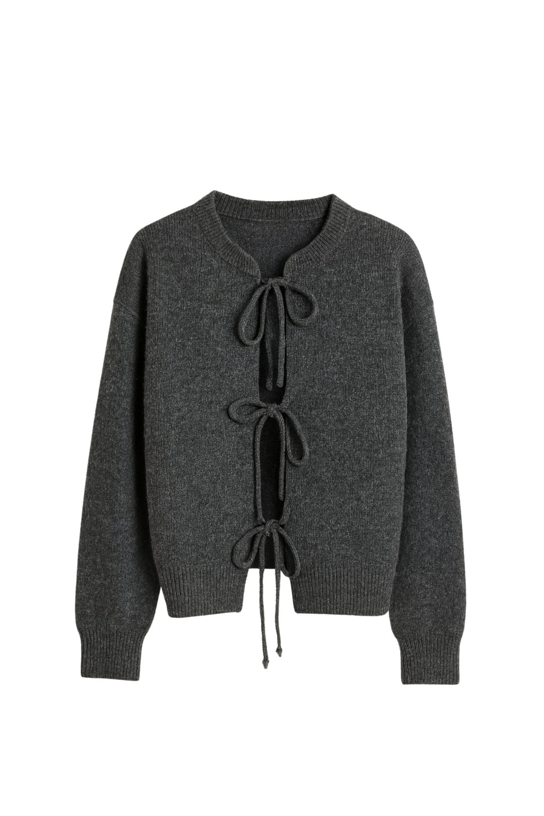 Bağlamalı Triko Gri Kazak