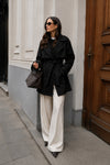 Belt Detail Basic Black Trench Coat