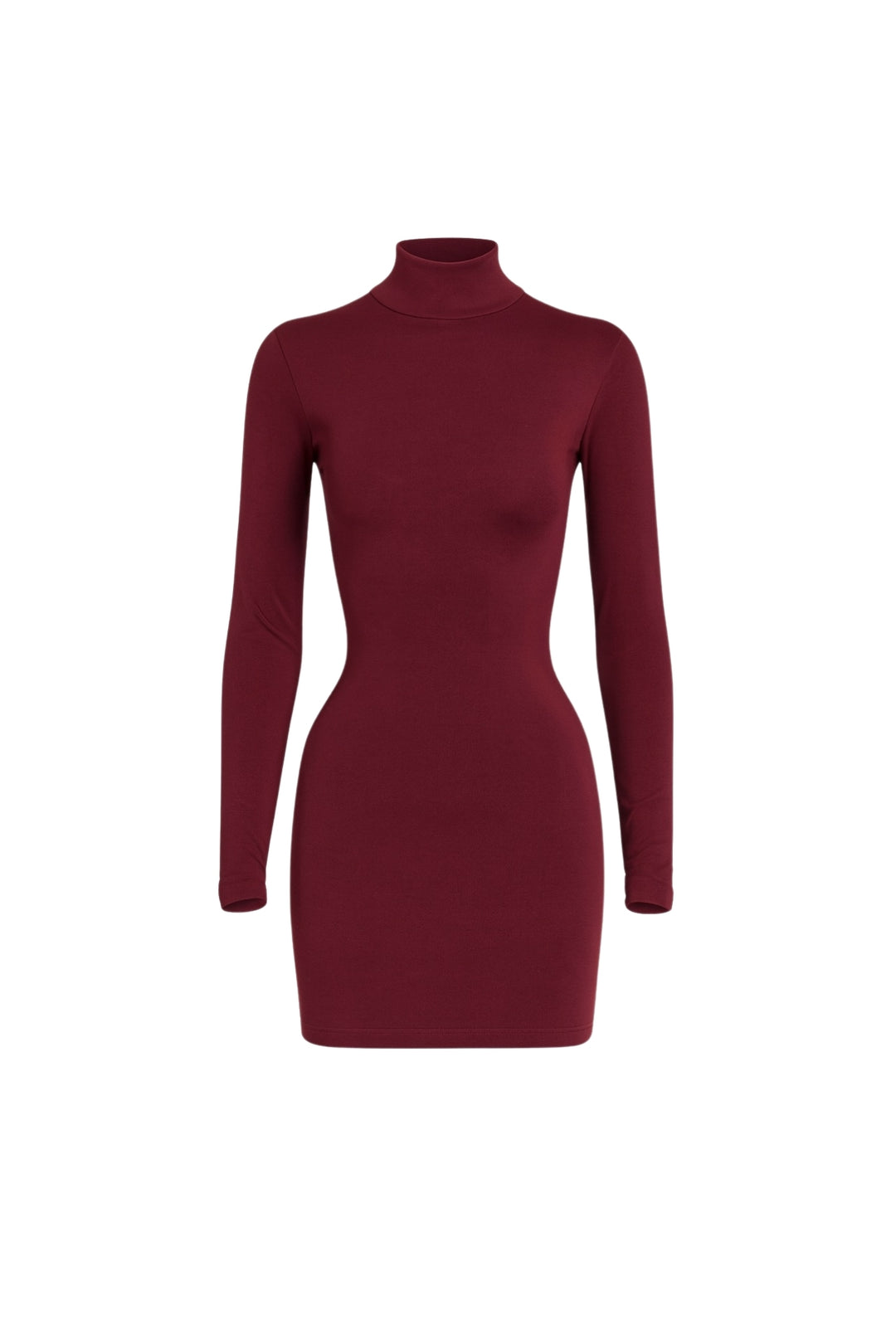 Balıkçı Yaka Mini Bordo Elbise