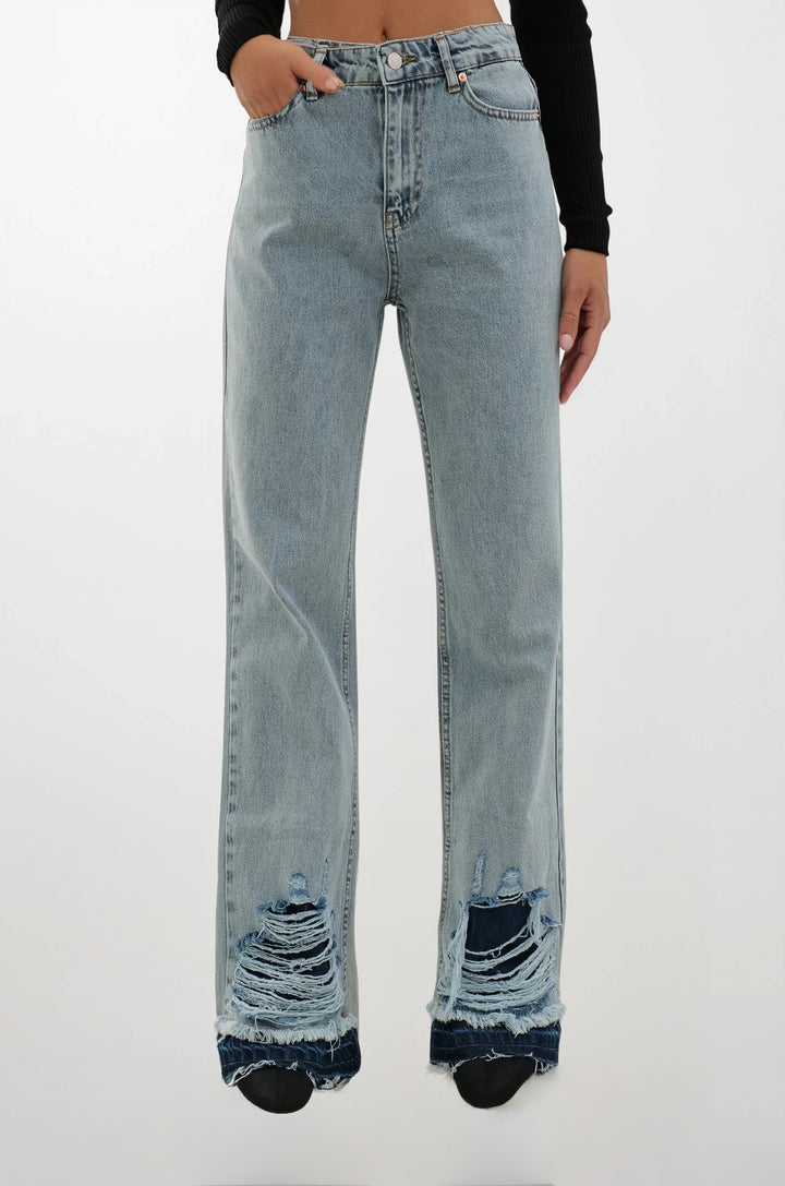 Blue Jeans with Torn Legs 