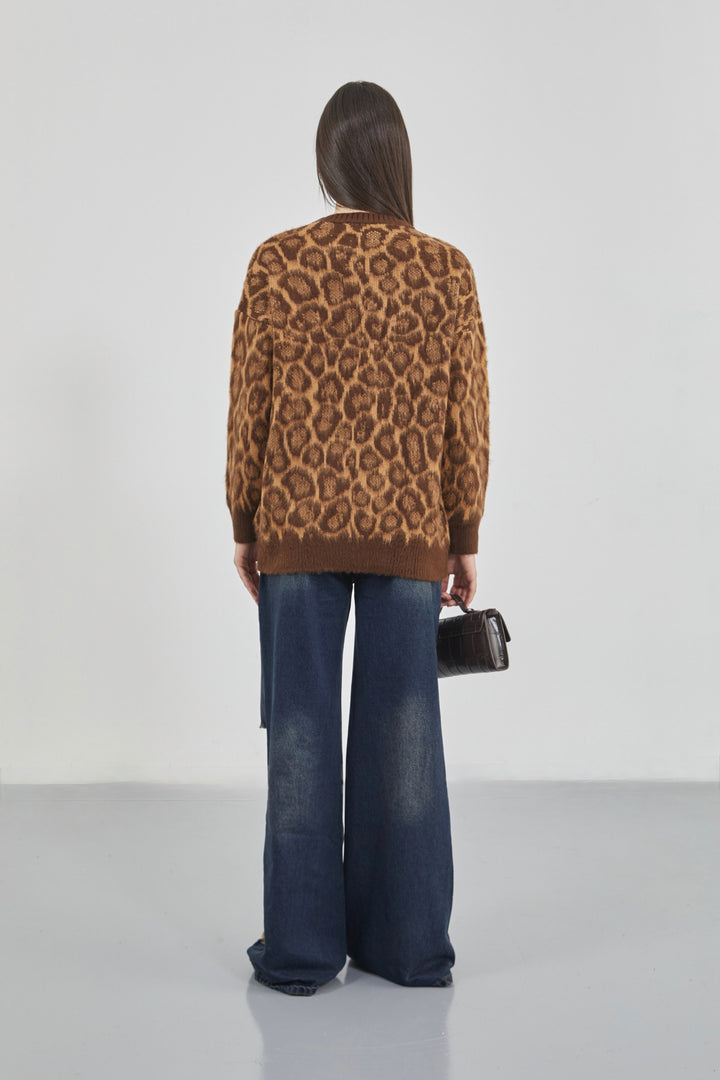 Laser Cut Wide Leg High Waist Blue Jeans 