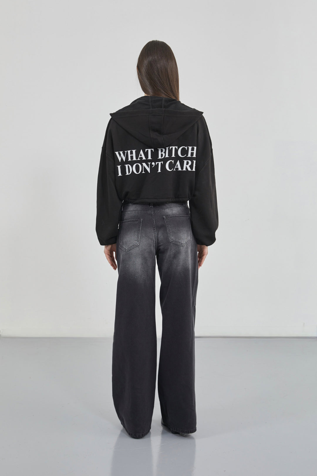 Beli Lastikli Fermuarlı Siyah Sweatshirt