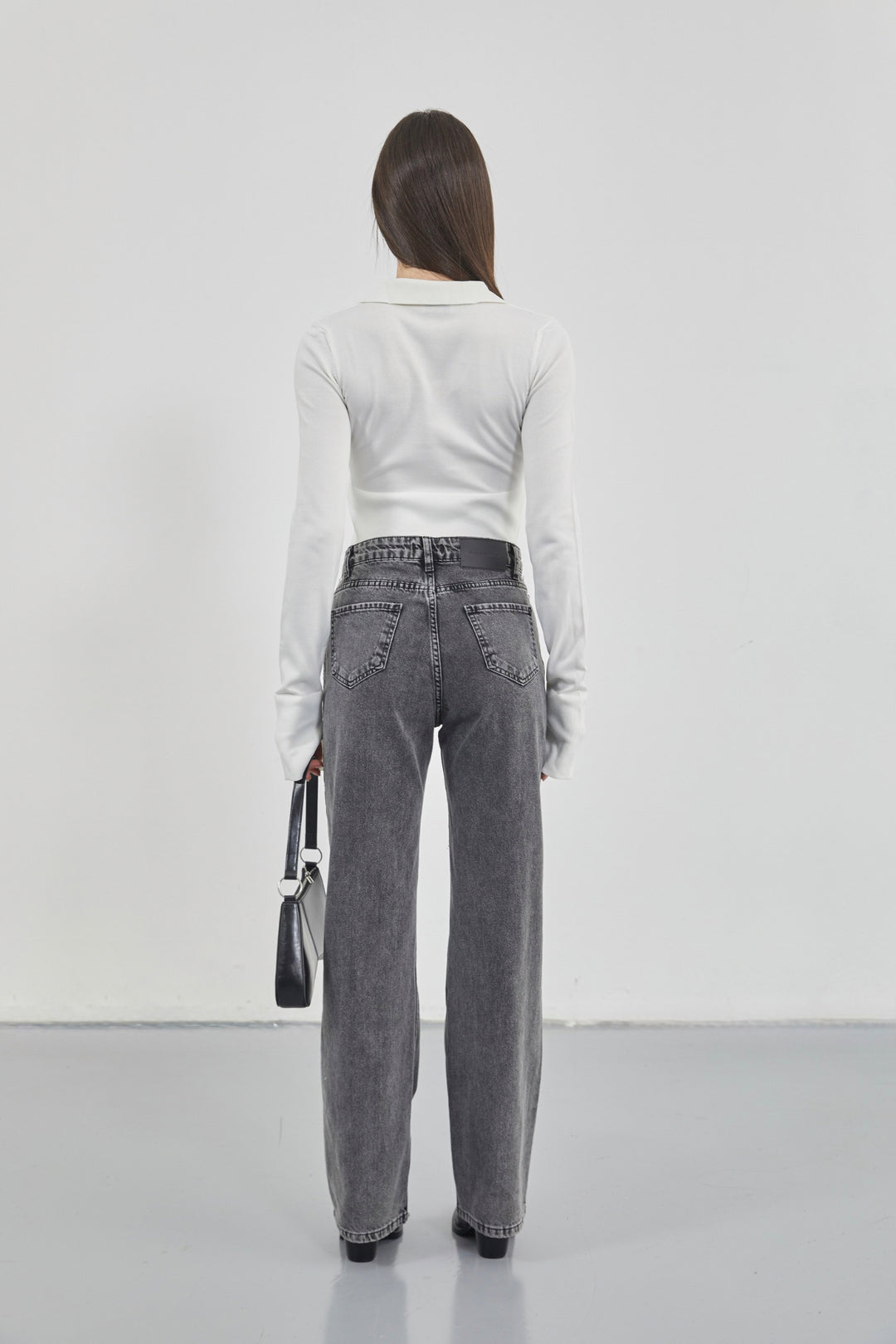 Printed Low Waist Black Jeans 