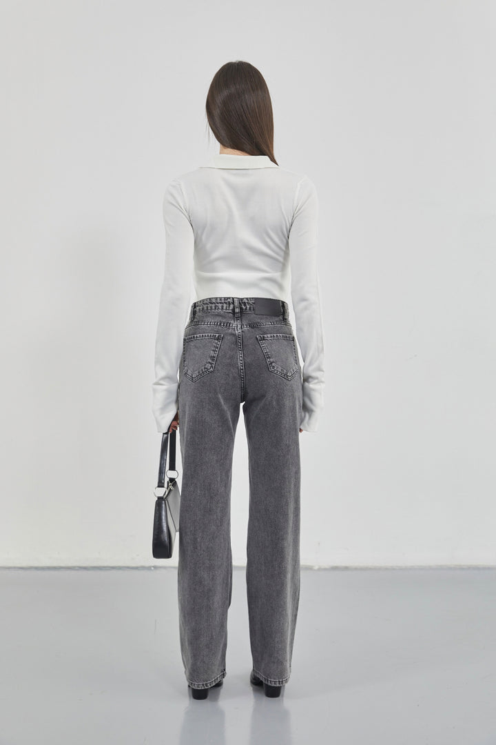 Printed Low Waist Black Jeans 