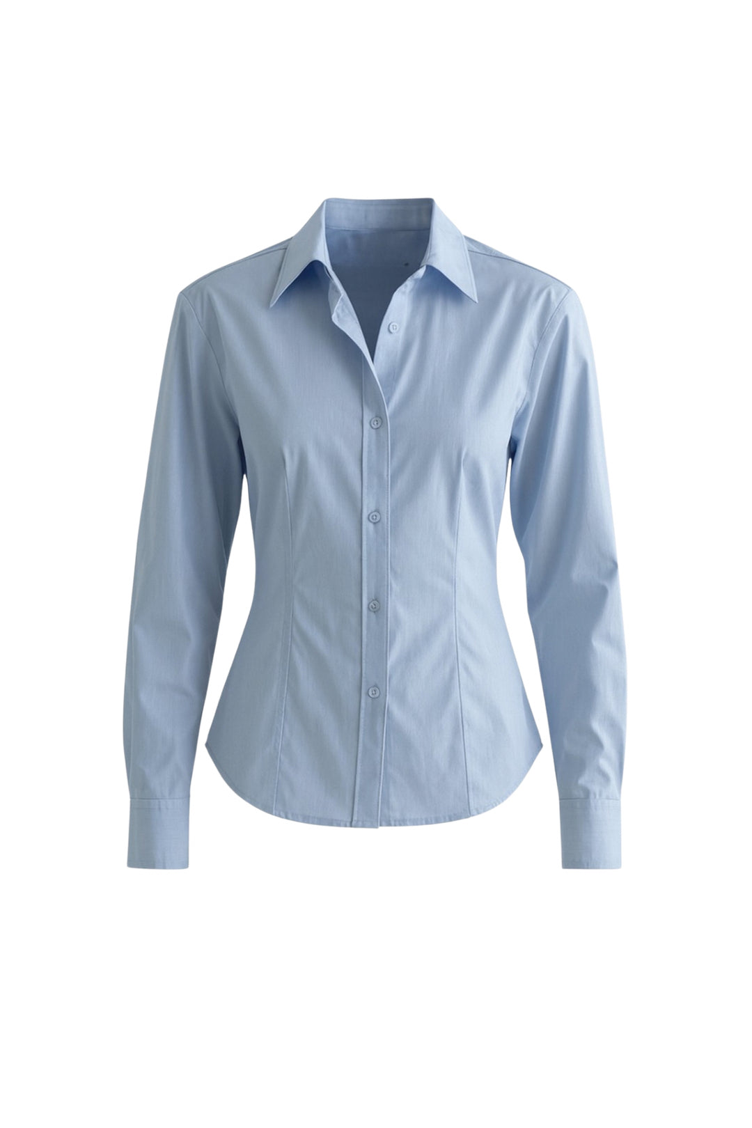 Bel Oturtmalı Basic Mavi Gömlek