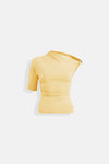 Accessory Detail Cutout Yellow Blouse