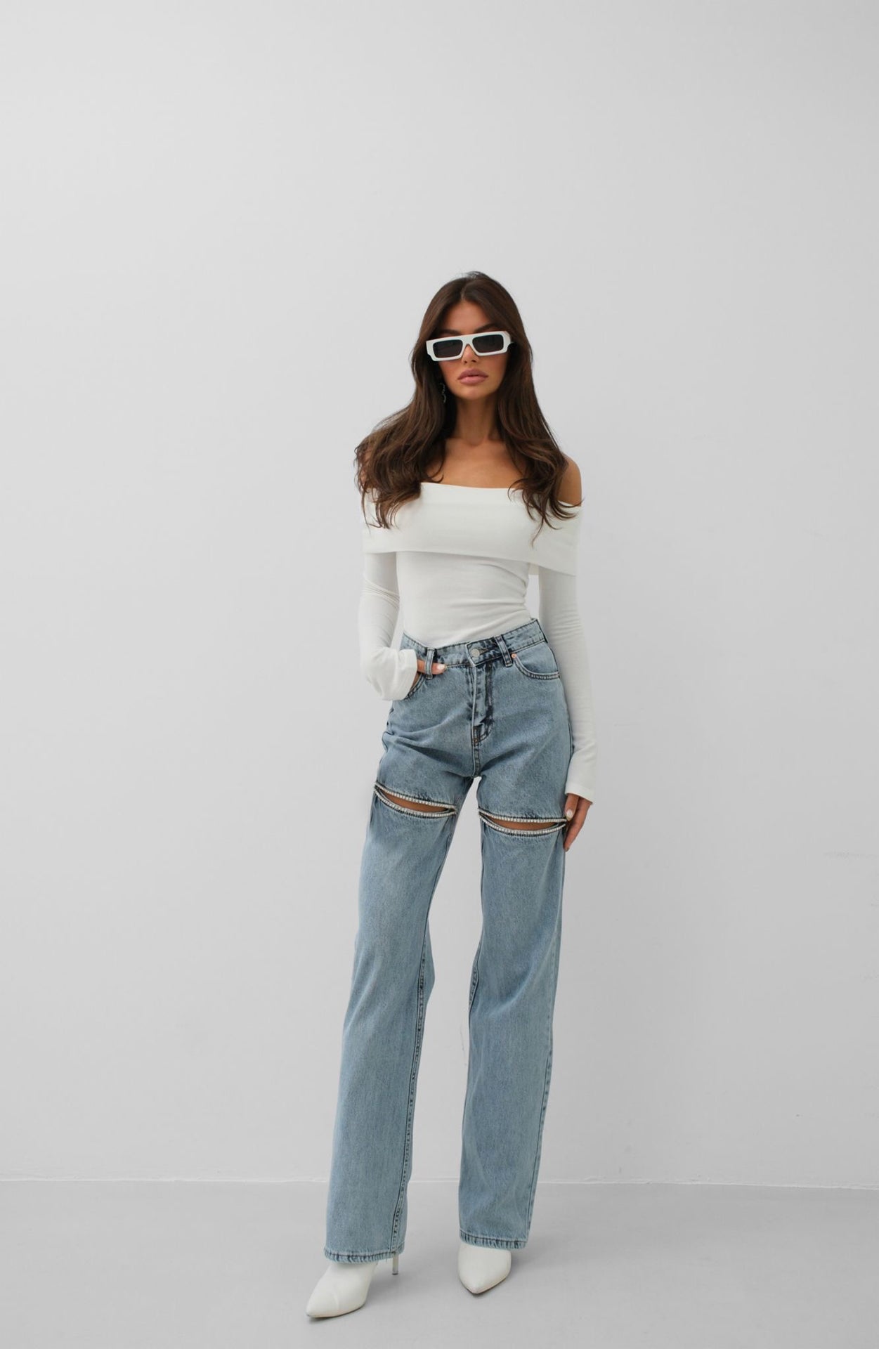 Leg Open Blue Stone Jeans 