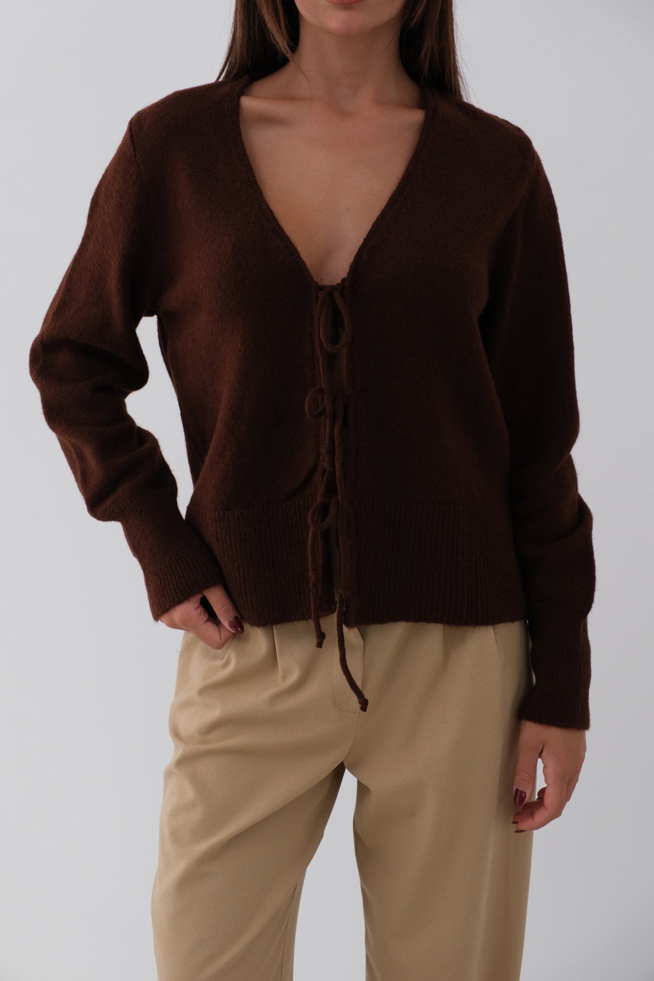 Brown Laced Cardigan 