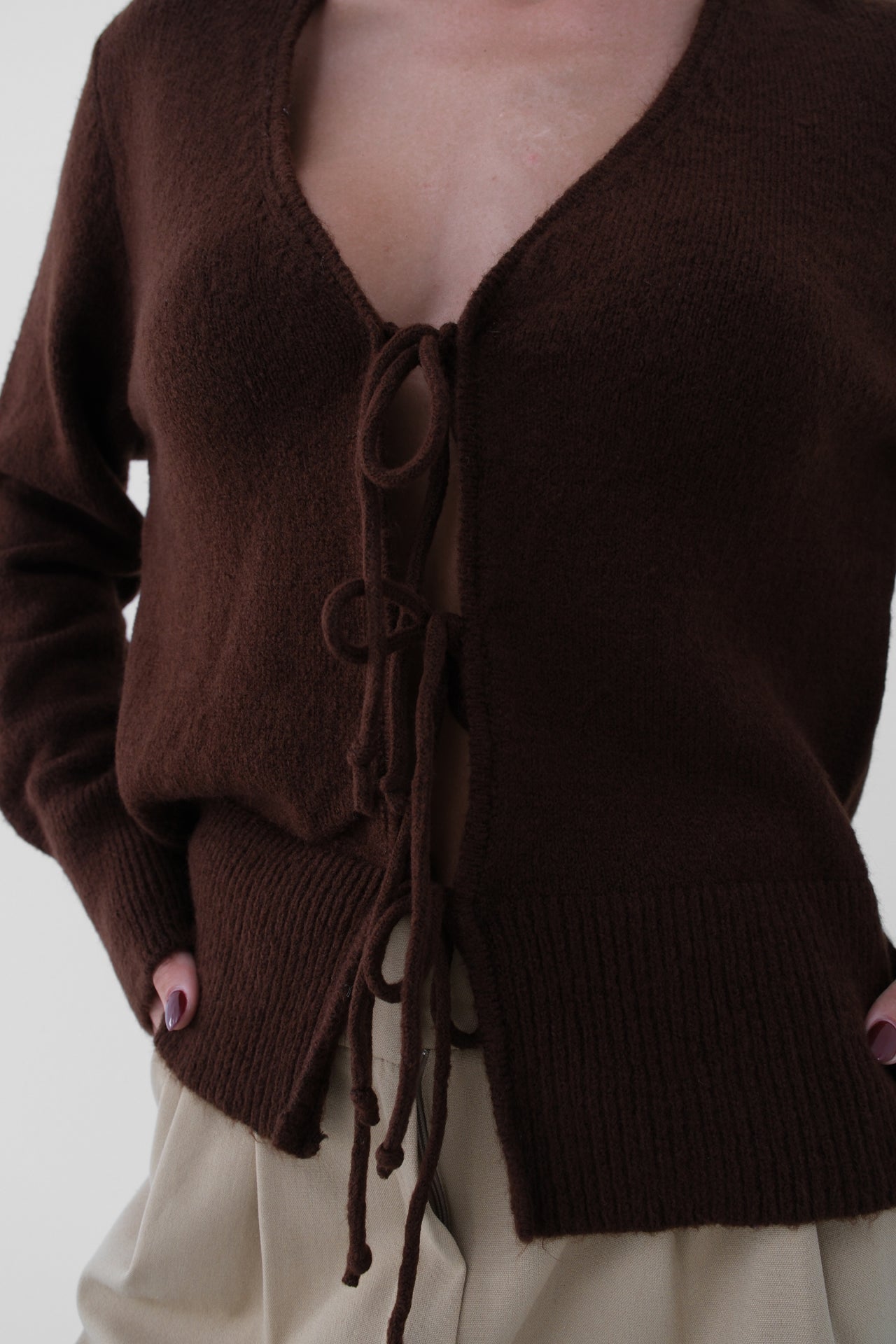 Brown Laced Cardigan 