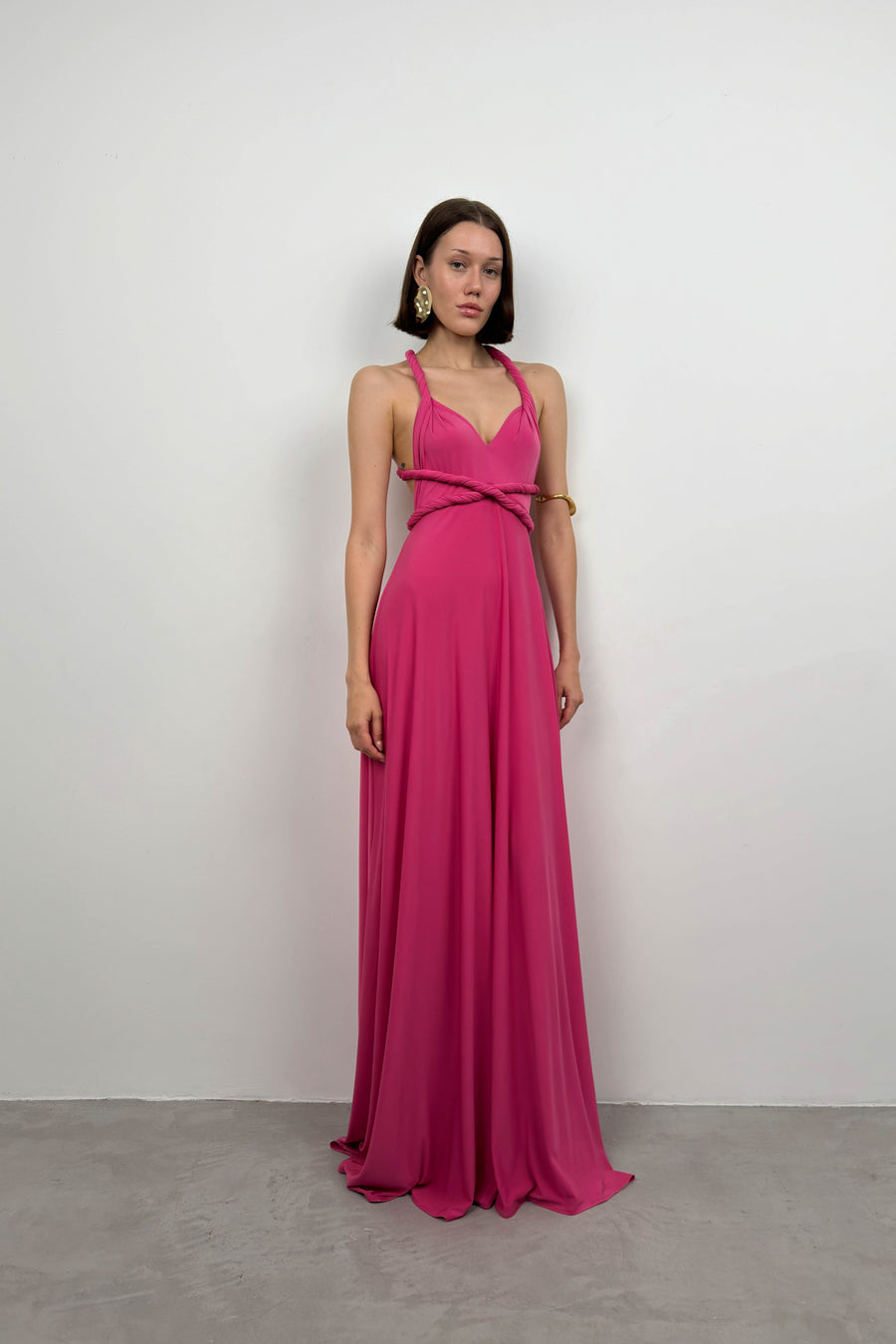 Tied Fuchsia Maxi Dress 