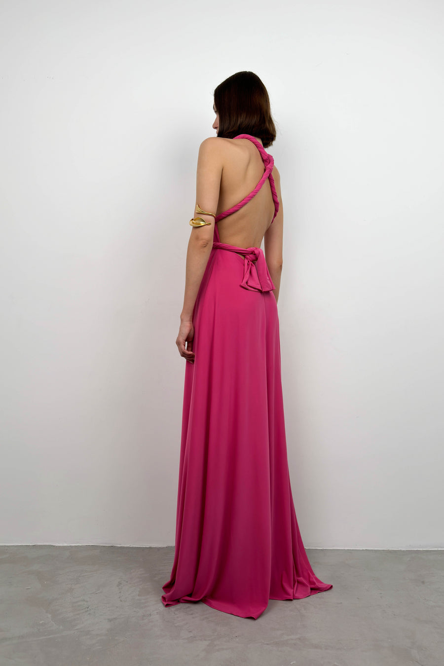 Tied Fuchsia Maxi Dress 