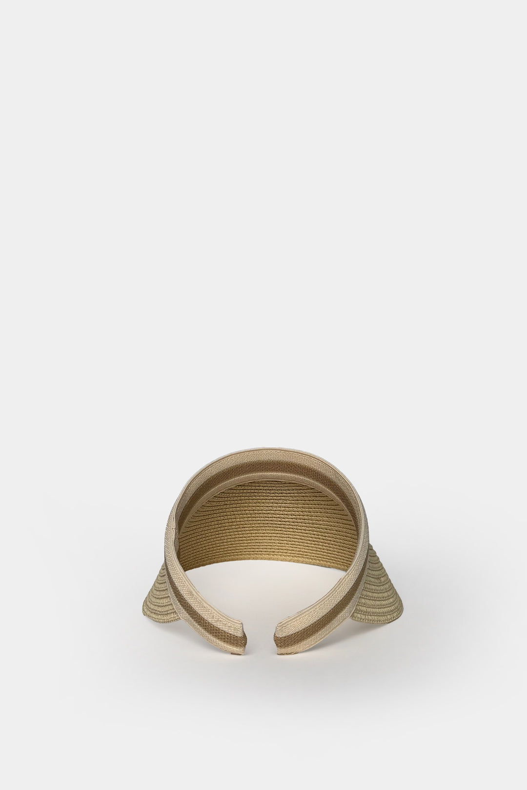 Bantlı Hasır Vizör Bej Şapka