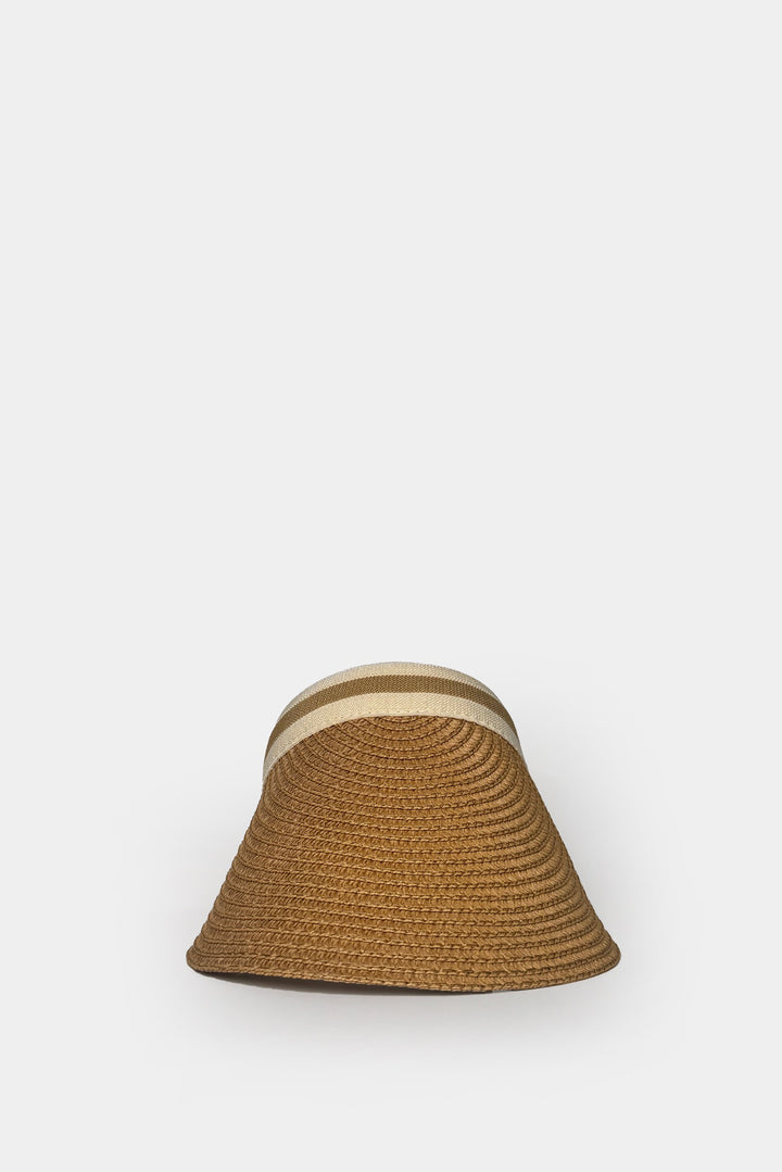 Straw Visor Tan Hat with Band