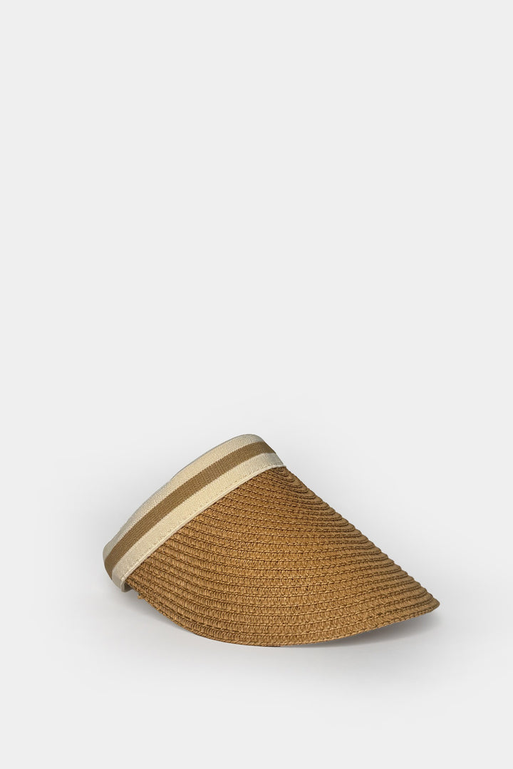 Straw Visor Tan Hat with Band
