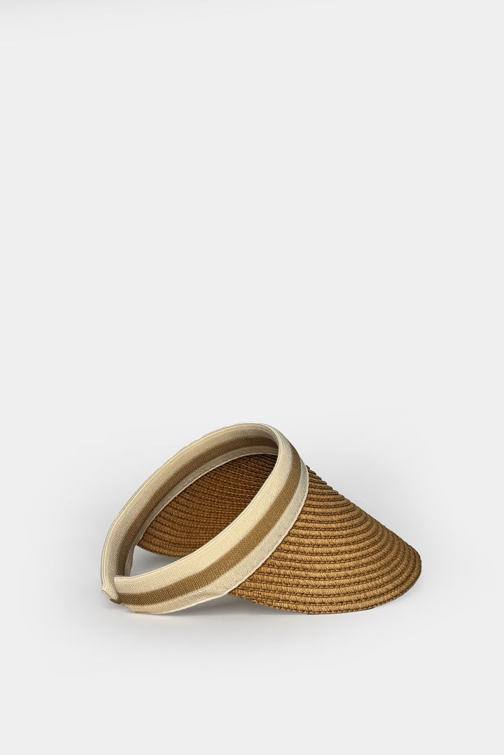 Straw Visor Tan Hat with Band