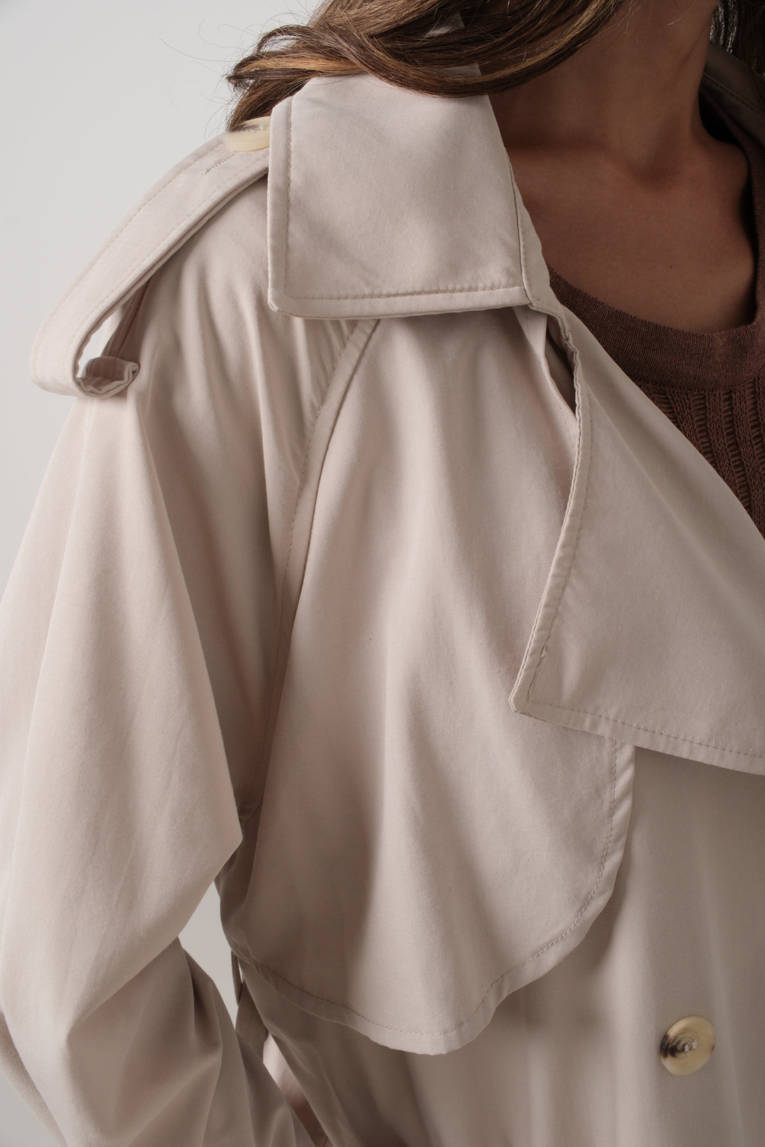 Basic Bej Oversize Trençkot