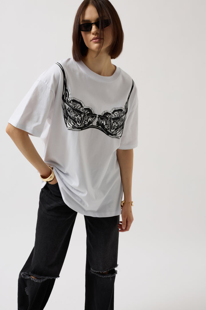 İç Çamaşırı Detay Beyaz T-Sihrt