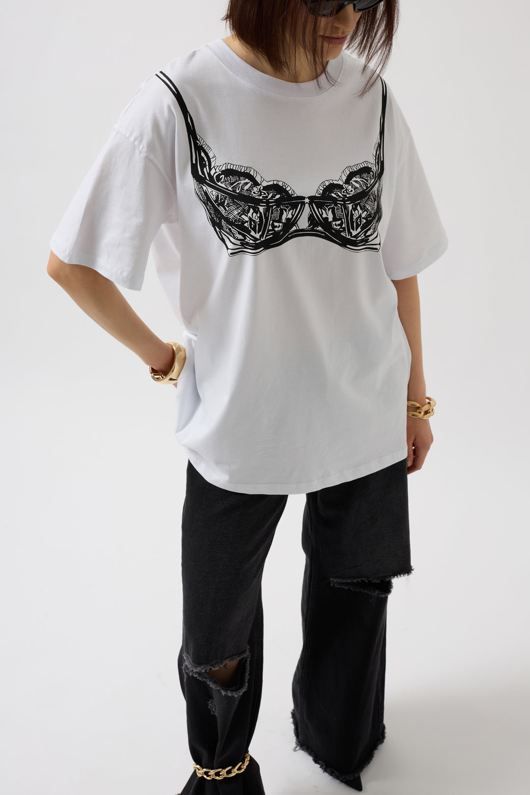 İç Çamaşırı Detay Beyaz T-Sihrt