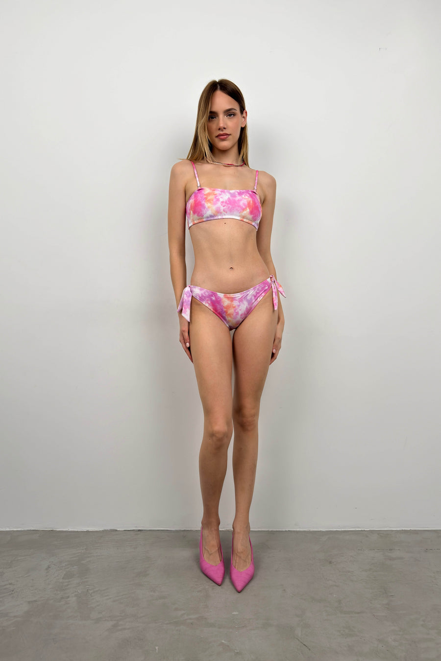 Batik Pattern Pink Bikini Set 