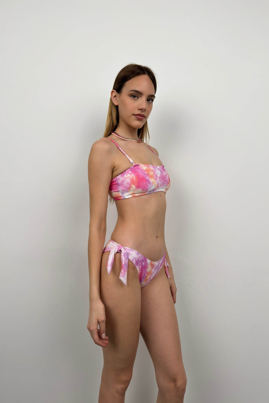 Batik Pattern Pink Bikini Set 