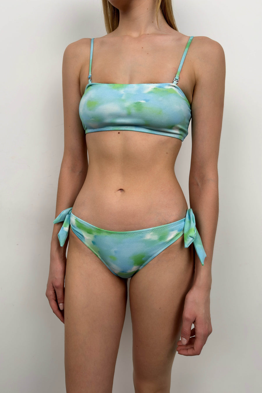 Batik Pattern Blue Bikini Set 