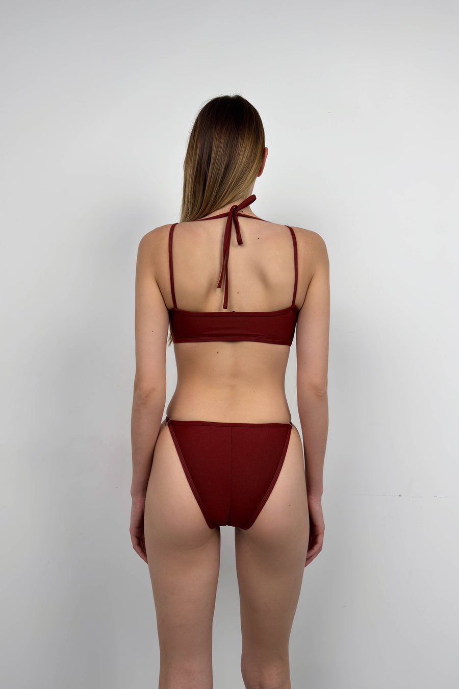 Low-Cut Brown Swimsuit 