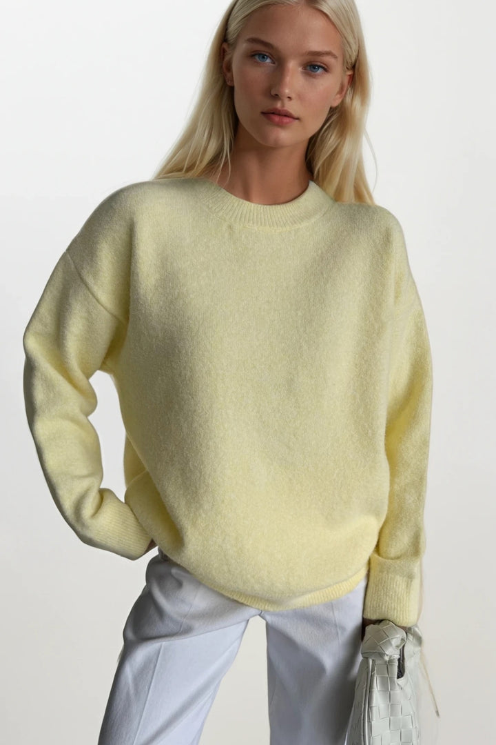 Bisiklet Yaka Basic Sarı Kazak