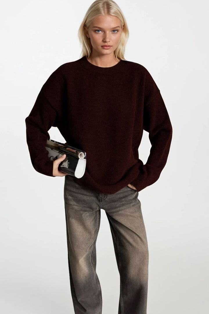 Bisiklet Yaka Basic Bordo Kazak