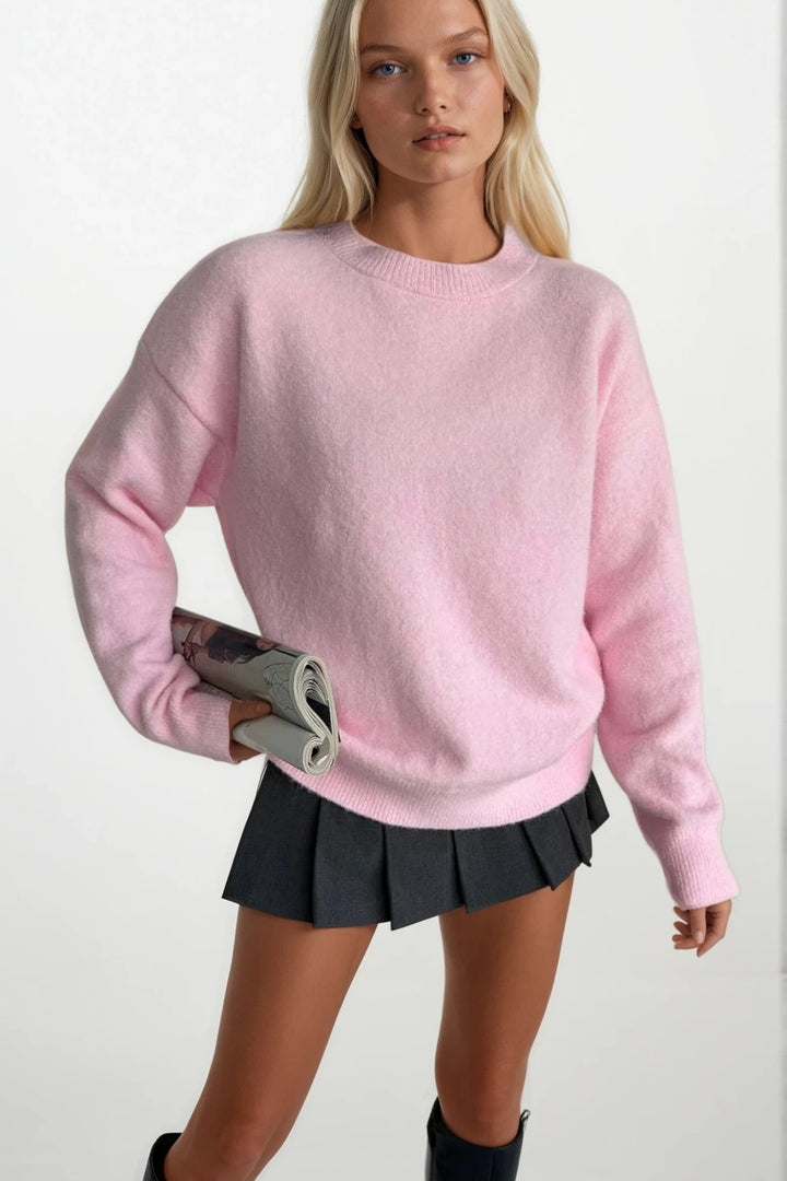 Bisiklet Yaka Pembe Basic Kazak