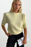 Bisiklet Yaka Sarı Kısa Kol Bluz