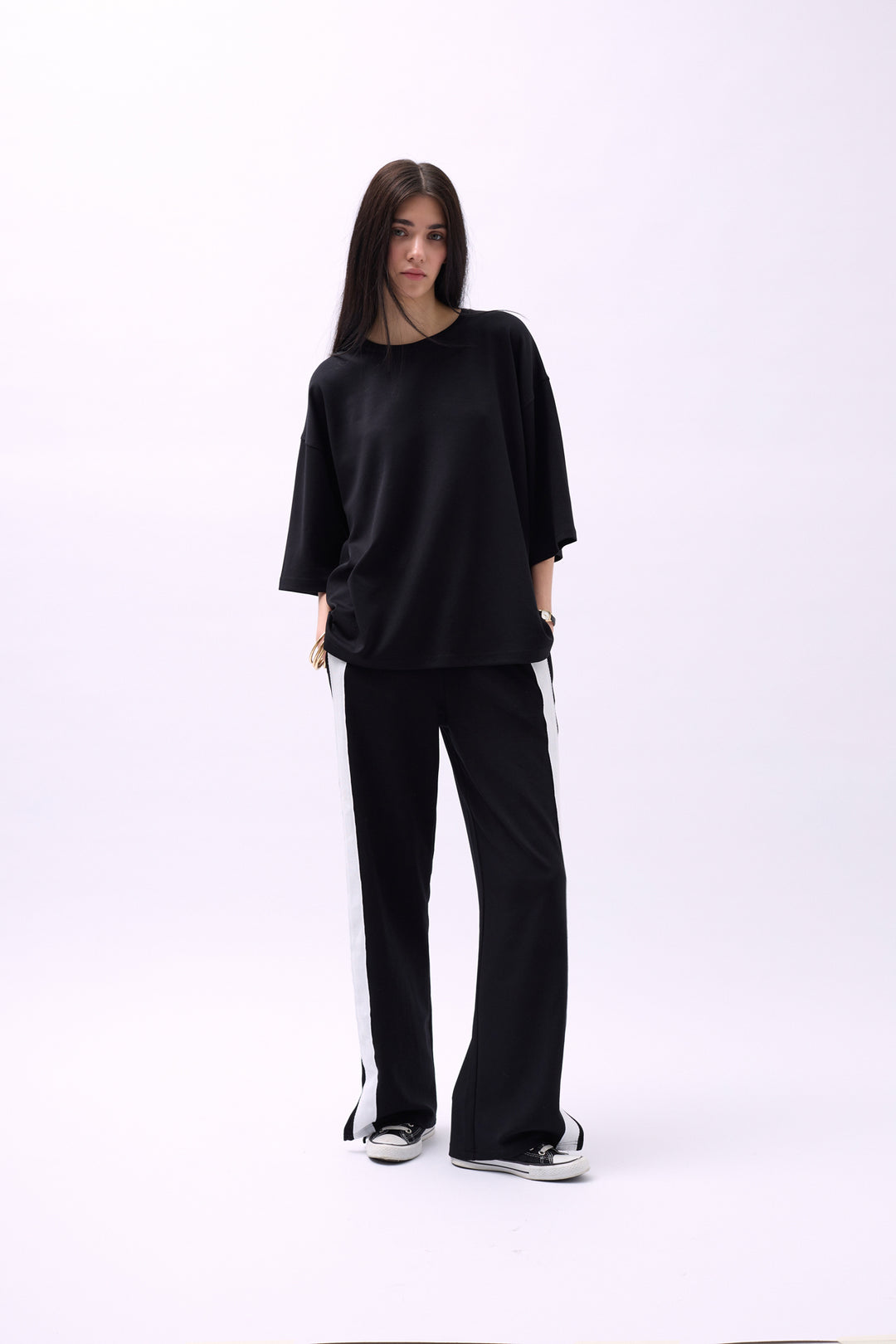 Crew Neck Oversize Black T-Shirt 