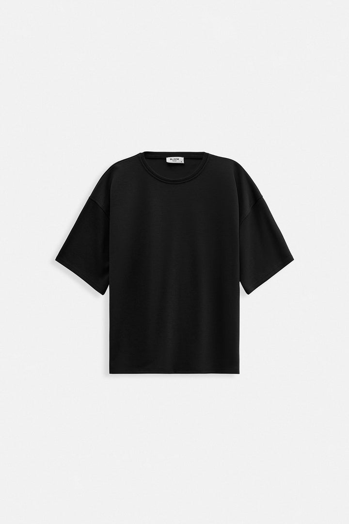 Crew Neck Oversize Black T-Shirt 
