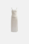 Slit Detail Backless White Dress 