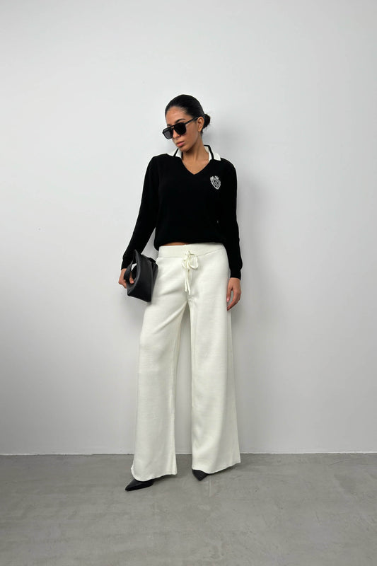 Wide Leg Knitted Sweatpants 