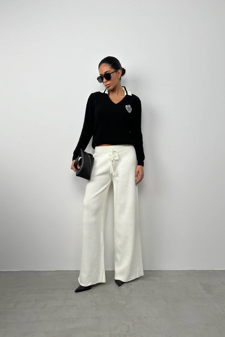 Wide Leg Knitted Sweatpants 