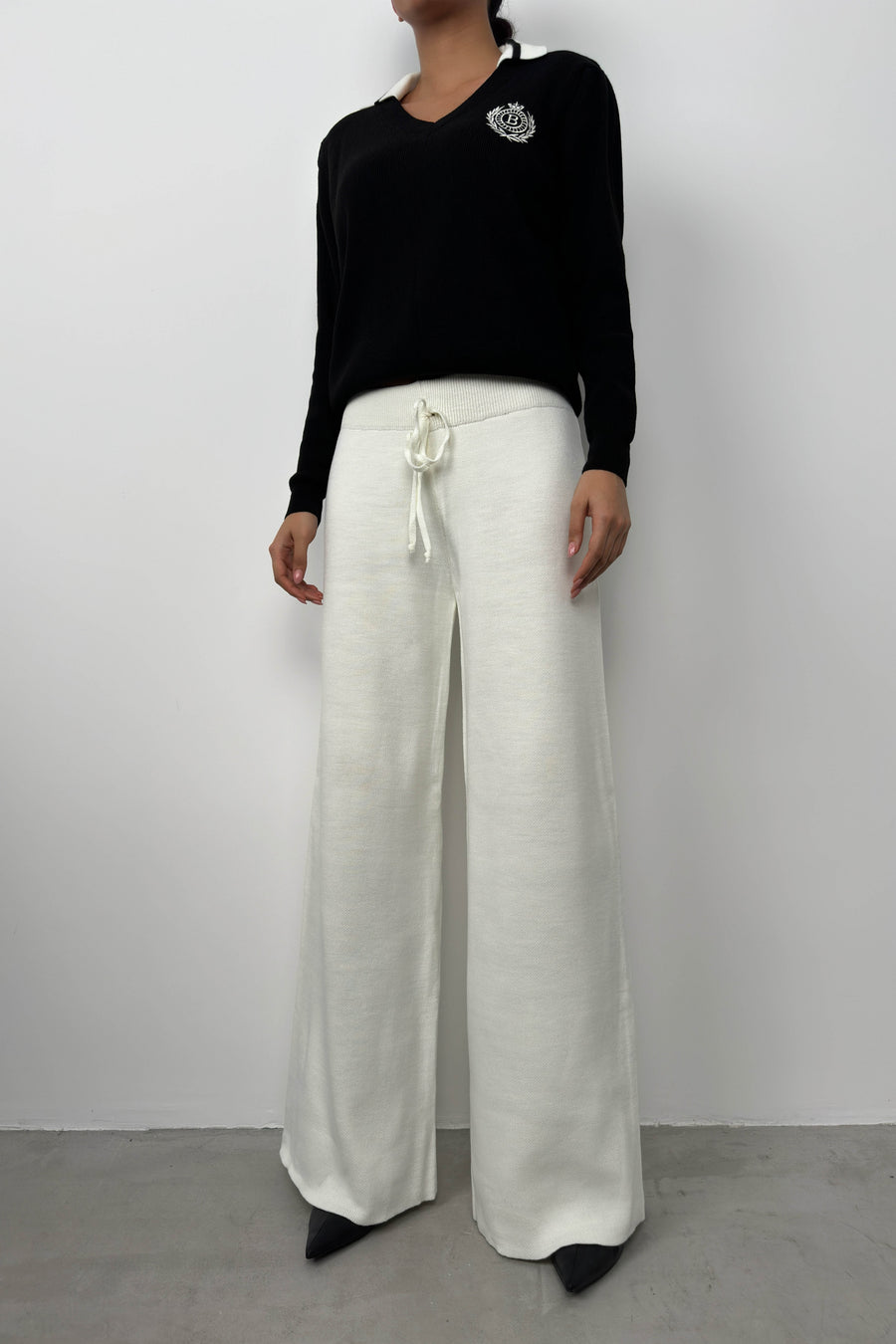 Wide Leg Knitted Sweatpants 