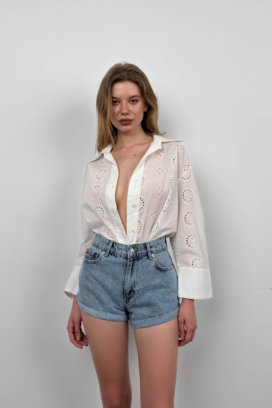 White Embroidered Shirt 