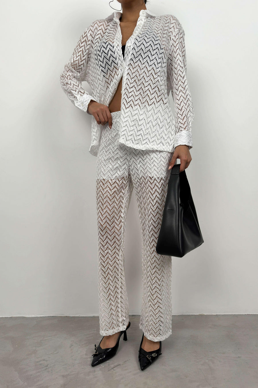 Brode White Shirt Trousers Set 