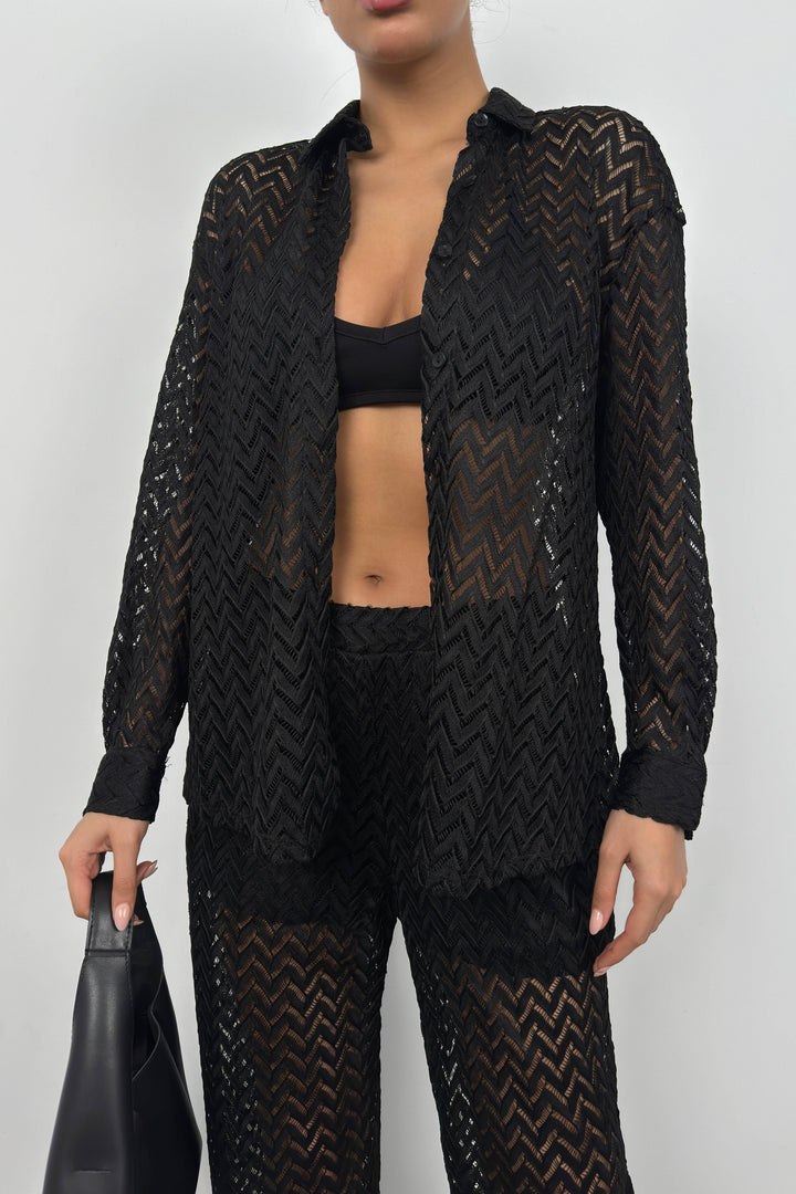 Brode Siyah Gömlek Pantolon Takım