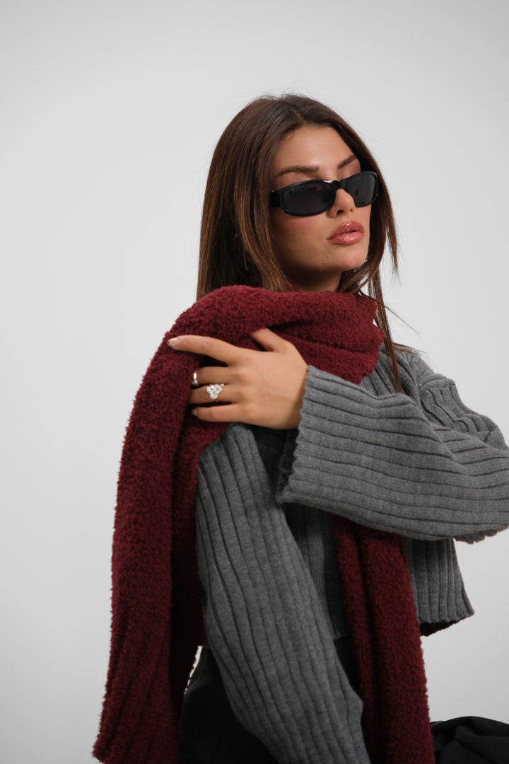 Boucle Burgundy Scarf 