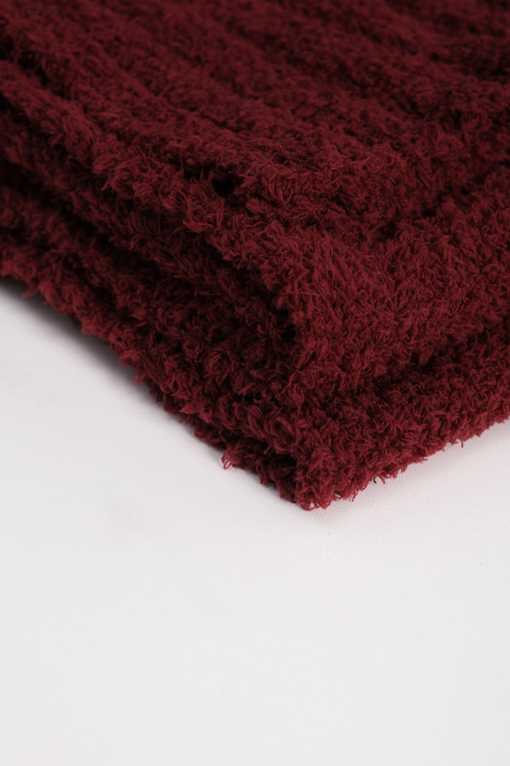Boucle Burgundy Scarf 