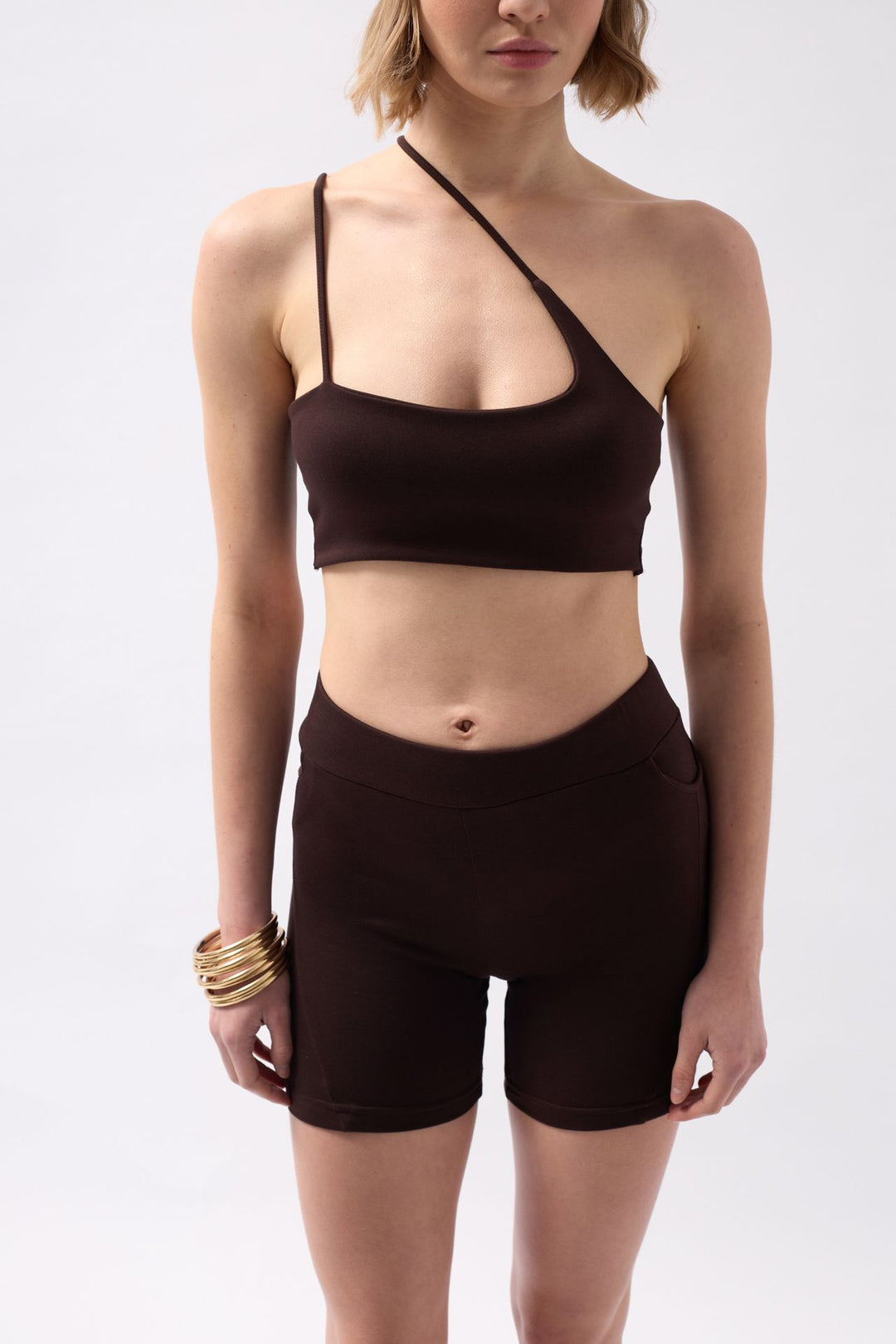 Çapraz Askı Kahverengi Bra